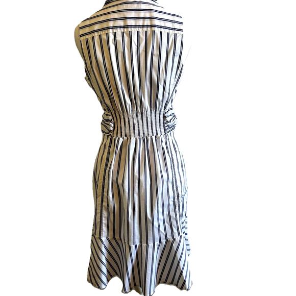 Banana Republic striped Tiered Midi Dress XS/S Button Down Preppy Nautical Sz 0 - Picture 10 of 11